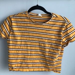 Yellow striped crop top
